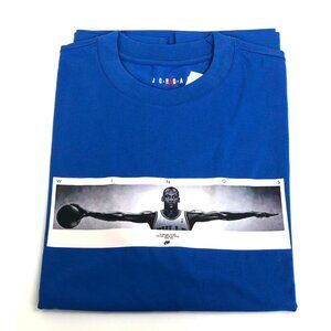 NEW Blue Cotton Men's NIKE AIR JORDAN WING SPAN PHOTO T-SHIRTS